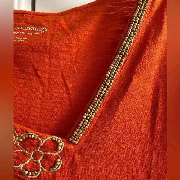 Soft Surroundings Tunic Top 3/4 Sleeves Orange XL Petite - Picture 4 of 8